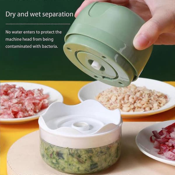 Hvidløgshakker Bærbar Foodprocessor, Trådløs Madhakker Kødhakker (blå)
