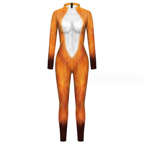 Halloween Cosplay -asu Hauska Body-puku Naisten Miesten Spandex Zentai -puku kokovartaloinen eläimen kallo printed Halloween-rekvisiitta style 1 XL