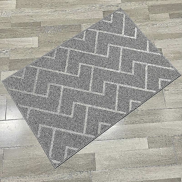 Dörrmatta för inomhusbruk, dörrmatta med gummerad baksida, halkfri dörrmatta, 50x80 cm, låg profil, absorberande, smutsavvisande entrématta (Grå)