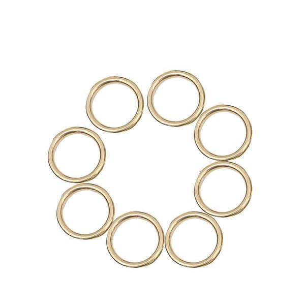10 stk. Bagage Læder Tilbehør Kreative Runde Messingringe Metalring til Drømmefanger Håndværk