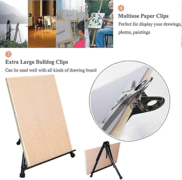 Ekstra store bull clips, binders for papir i rustfritt stål