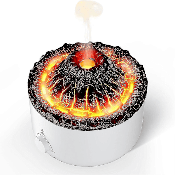 Vulkan Luftfukter, Jellyfish Mist Luftfukter for Soverom, Pulserende/kontinuerlige Moduser, Gul/blå Nattlys Farge Med Fjernkontroll, 560ml