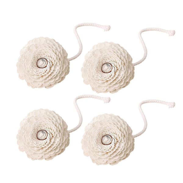 4 stk. Diffuser Blomst med Bomuldstråd Træ Rose Blomst Ildløs Aromaterapi Æterisk Olie Aroma