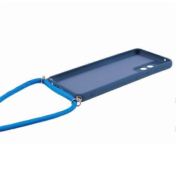 Kompatibelt Skal för Samsung Galaxy A52 4G / 5G / A52s 5G, Exakta Utskärningar, TPU-skydd med Långt Snöre Azure