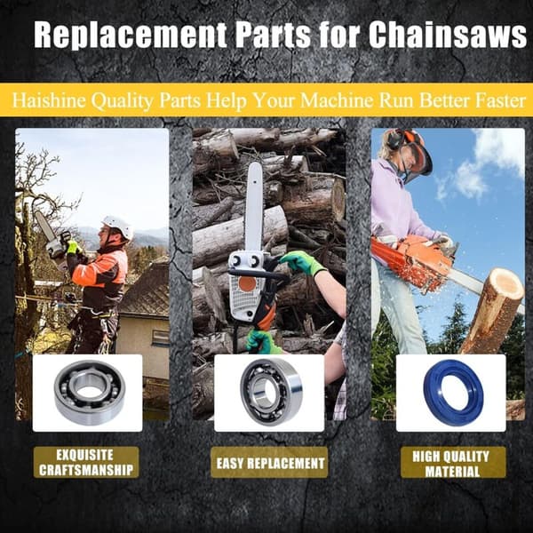 2 sett oljetetning, veivakselager, holdbart, motorsag, for Stihl Ms210 Ms230 Ms250