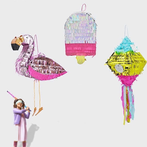 1 kpl Flamingo Pinata Pieni Pinata Syntymäpäiväjuhliin Peli Lasten Juhliin Pelaajahuoneen Sisustus Valokuvarekvisiitta, Satunnainen Väri
