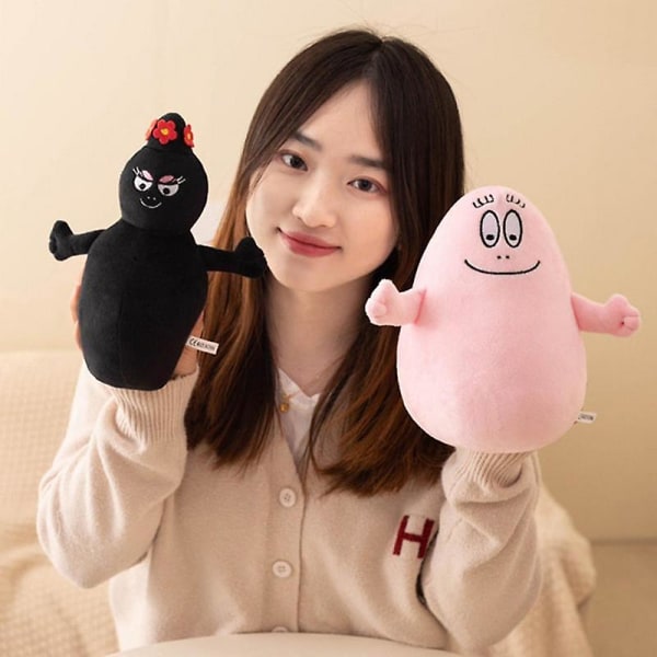 Barbapapa Plyschleksak Anime Barbapapa Doll Mjuka fyllda leksaker Kawaii Barbapapa Monster Doll Kudde Barn Födelsedag Julklapp black  hairy