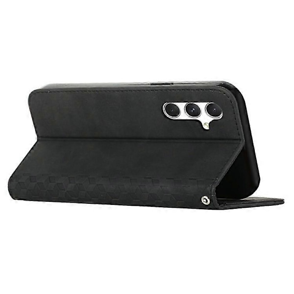 Kompatibel til Samsung Galaxy A36 5G Telefon Cover Præget PU Læder Wallet Stand Case Black