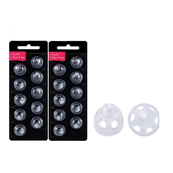 Høreapparatdomer for Oticon Minifit Open Vent Domes: 2 pakker (8 mm), universelle domer for Oticon-høreapparater