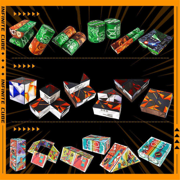 3D Variabel Rubiks kub Hand Flip Pussel Stress Relief Fidget Toy Barnpresent F