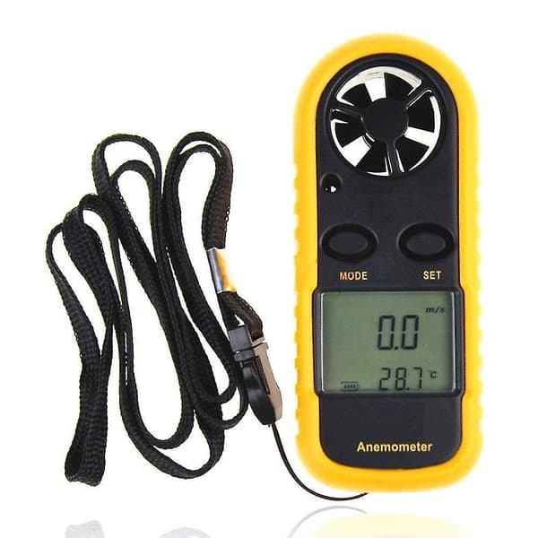 Digitalt Anemometer, vindhastighedsmåler, luftstrømshastighedstemperatur