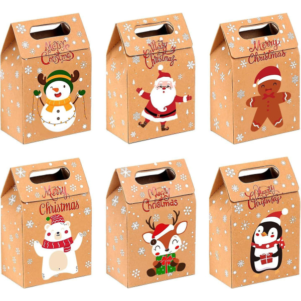 24 kpl Christmas Kraft -lahjalaatikoita, jouluherkkuja herkkukarkkikeksejä  juhlapaperipusseihin laatikoita jouluksi c3b2 | Fyndiq