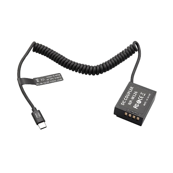 Np W126 Dummy Coupler Batteri Type-c Fjederkabel Til X-s10 Xt1 Xt30 Xt100 Xt200 Hs50exr X100f Xa20 X-pro3
