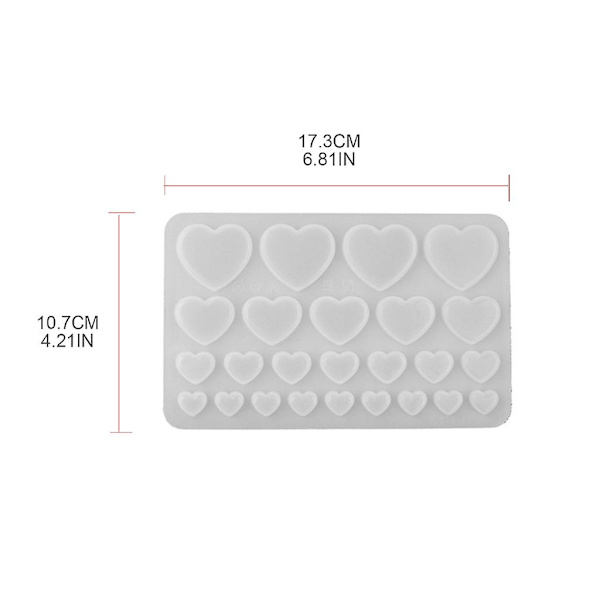 Hjerteformet silikoneform vedhæng form epoxy resin forme til DIY epoxy resin