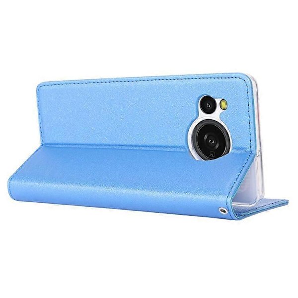 Kompatibelt Plånboksfodral för Sharp Aquos Sense 8 Silkeslen Textur Läder Flip Skyddande Telefonfodral Blue