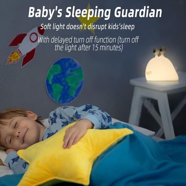 Børnenatlampe med Timer Børnelampe Touch Control Silikone Genopladelig Græskarlygte ...