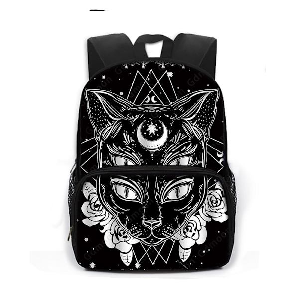 Gothic Bat Ghost Vampire Printing Skoletasker til børn Drenge Piger Laptop Rygsække Børnehave Skoletaske Bogtasker Gave style 19