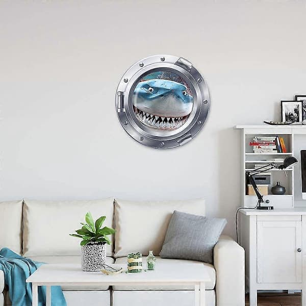 Väggdekal 3D Fönster Undervattensvärld Väggsticker Fönstervägg