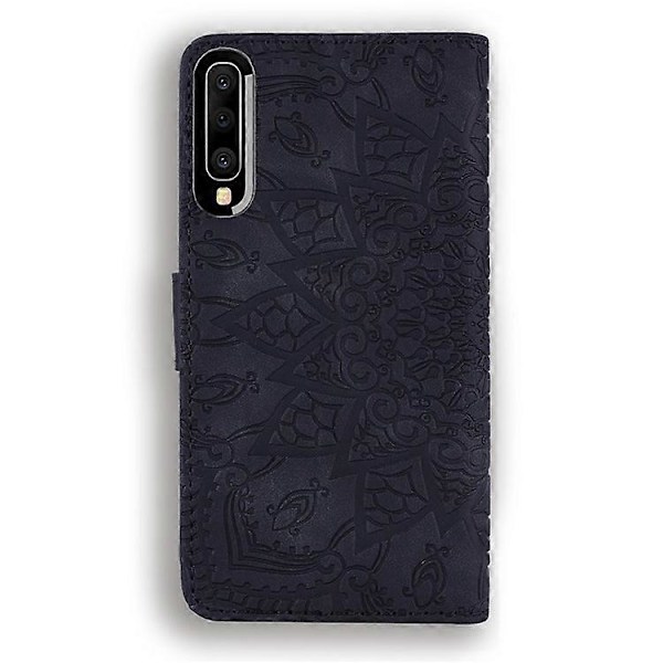 Imprint Mandala Kukka Jalusta Lompakko Nahkakotelo Suojakuori Yhteensopiva Samsung Galaxy A50/A50s/A30s:lle Black