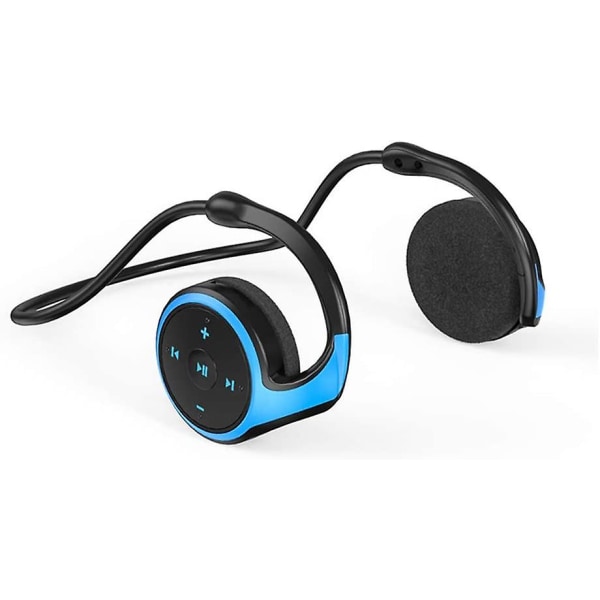 Trådløse sports Bluetooth-øretelefoner, sammenleggbare lette hodetelefoner Trådløs stereolyd, støtte minnekort, komfortable hodetelefoner på øret for løping Blue