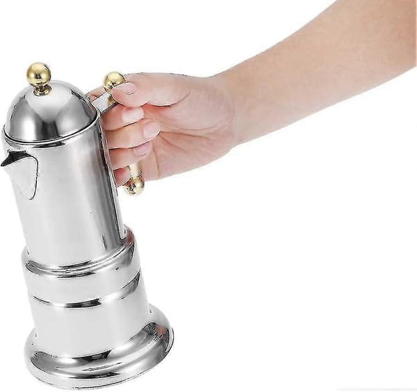 Espresso Maker 200ml, 4 Kopper Espresso Pot Mocha Pot Fremstillet Af Rustfrit Stål Espresso Maker