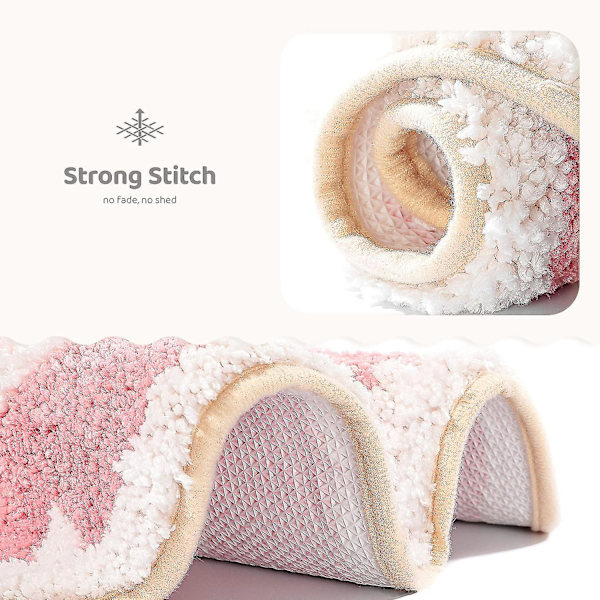Tflycq 19,6" X 24,4" Cat Paw kylpymatto Kylpyhuonematto Kylpymatto Liukumaton Pehmeä Suihkumatto Pehmeä mikrokuitu vettä imevä Paksu Shaggy Lattiamatot, Kone Pink
