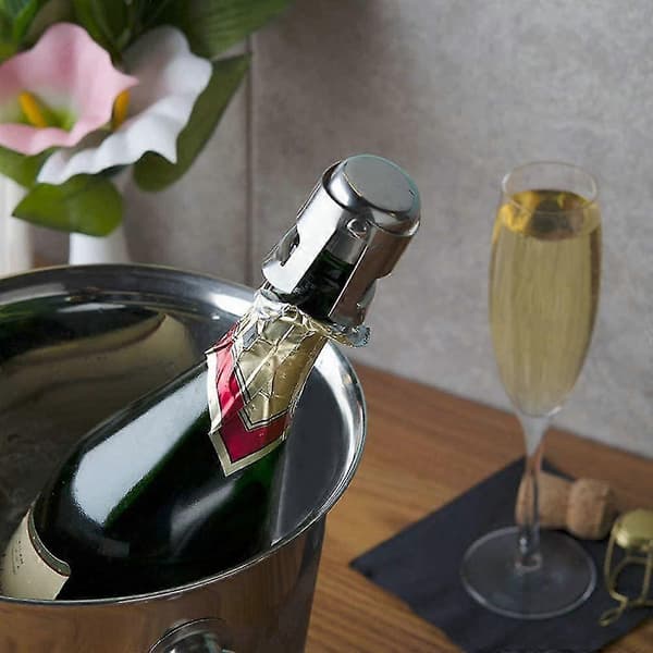 2 Stk. Vinpropper og 2 Stk. Champagneflaskepropper Vinflaskeprop Rustfrit Stål