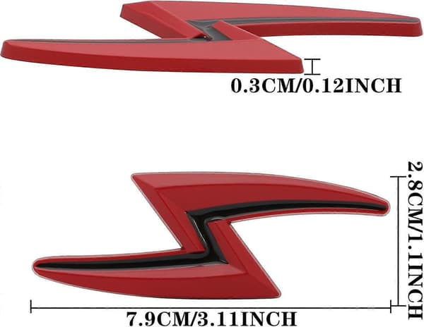 2025 Seneste Model 3D Metal S Lyn Emblemer Badge 2 stk. til Bil Side til