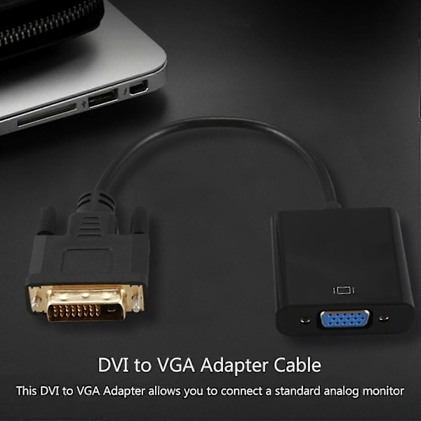 DVI - VGA -sovitinkaapeli 1080p DVI-D - VGA -kaapeli 24+1 25-nastainen DVI - 15-nastainen VGA Fe Video C-YuJia