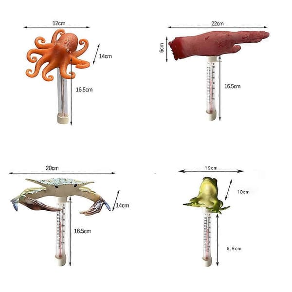 Flytande Skämt Pool Termometer Splittringsresistent Badkar Vattenmätare A Crab