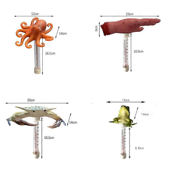 Flytande Skämt Pool Termometer Splittringsresistent Badkar Vattenmätare Octopus