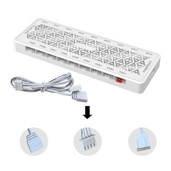 1 till 9 Multi Way Splitter HUB ARGB PWM Fläktadapter för PC PWM Fläktkontroll HUB