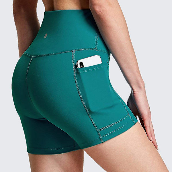 Tflycq Träningsleggings för kvinnor Fitness Sport Löpfickor Leggings Yogabyxor Green L