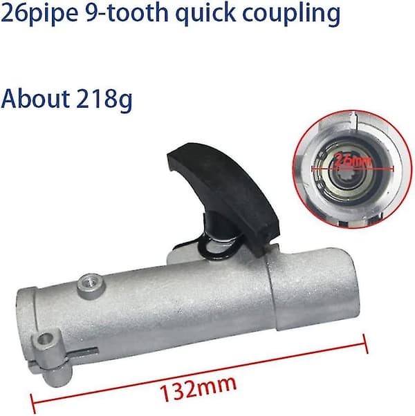 Axelkopplingsklämma, gräsklippare borste bevattning häcktrimmer tillbehör 26mm 9 splines