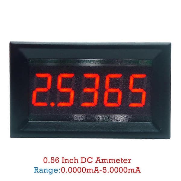 5-siffrig digital amperemeter för DC 0-5.0000mA Strömmätare Testare Röd LED-display P