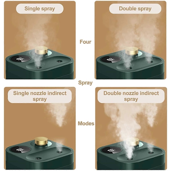 Trådløs Luftfukter, 5 Stille Spraymoduser, Med Strømdisplay (800ml Grønn)
