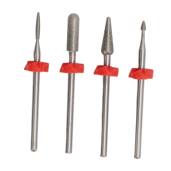 4 stk. Negleslibehoved Multifunktionelle Tungsten Stål Manicure Borebits til Salon