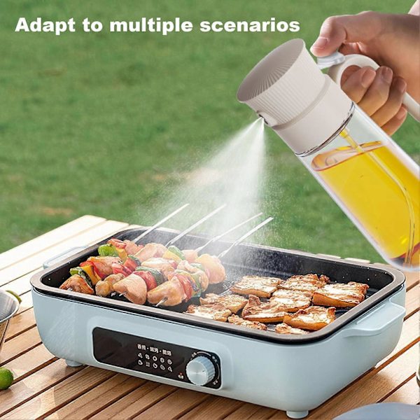 Oliesprøjte til Madlavning 280ml Oliedispenser Stereo Bred Spray Oliedispenserflaske med Tragttud til Salat BBQ