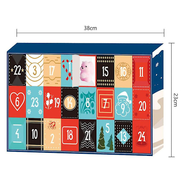 Jul adventskalender 2023 24 dagars nedräkning jultomten Söta djur Toy Blind Box Xmas Present