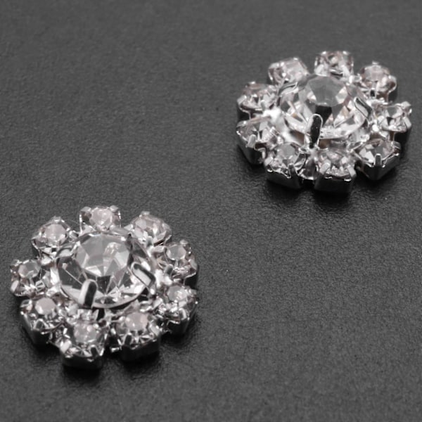krystall strass knapp flatback dekorasjon 15mm 10 stk klar