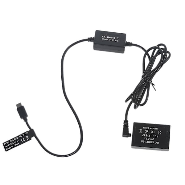 Type-C til LP E12 Dummy Batteri Kamera Strømkabel for M2 M10 M50 M100 M200