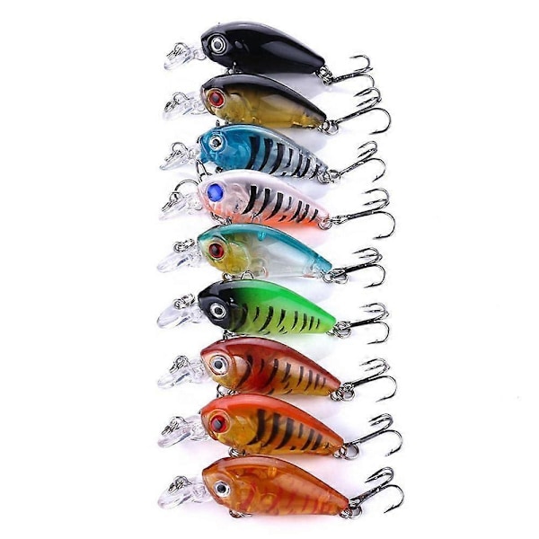 9 stk. Crankbait Lokkekrok Jigging Agn Fiskelokk Minnow Wobblere
