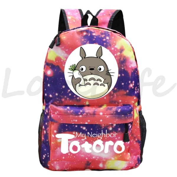 Min granne Totoro Ryggsäckar Anime Ryggsäck Mochila Pojkar Flickor Tecknade Skolväskor Studenter Bokväska Teenage Laptop Reseväska style 26