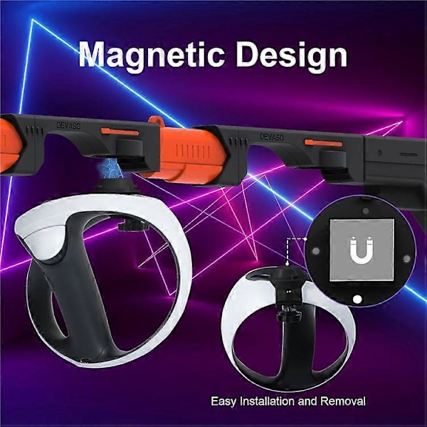 DEVASO Kompatibel För Sony PS VR2 Controller Pistolkolv VR Spelgrepp Fodral VR Headset Ersättningsdelar Black