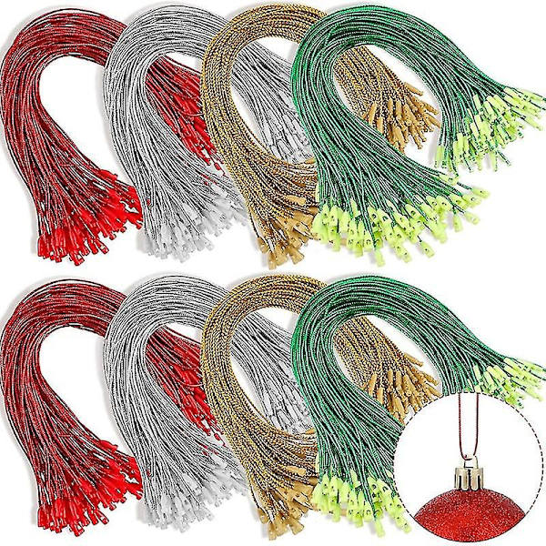 100 kpl 20 cm polyesterinauhat jouluriipuksille Xmas Tree Xmas Ball Tag Tool Joulupuikko koriste-tarvikkeet Silver