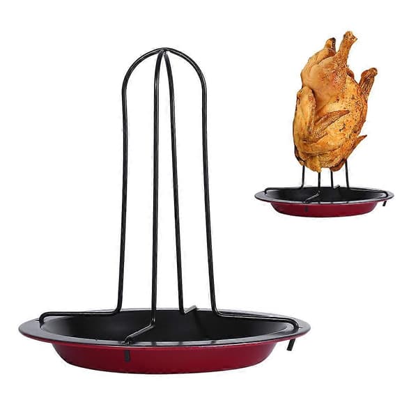 Non-stick vertikal kyllingegrill med pande, stegeplade til BBQ-fest