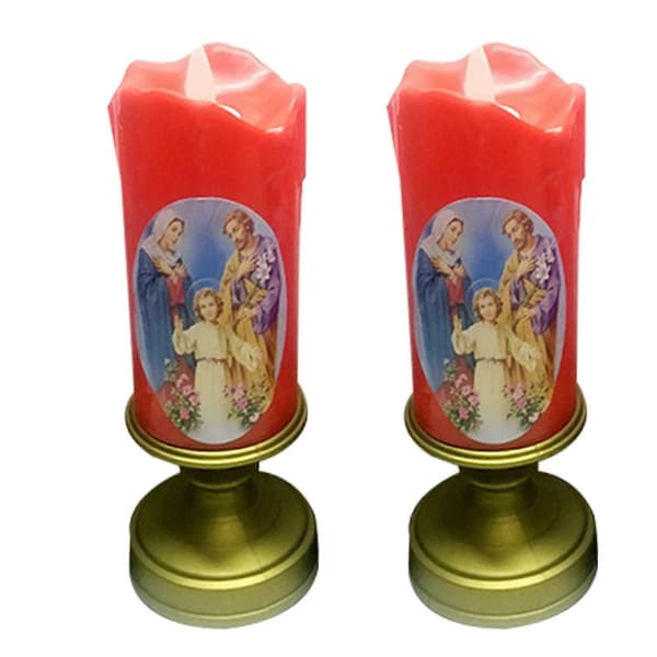 Christ LED Lys Hellige Katolske Figur Jesus Telys Lampe Ornament