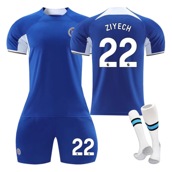 Klo 23-24 Chelsea-kotilasten opiskelijoiden harjoituspuku jersey-urheilujoukkueen peliasu NO.22 ZIYECH M