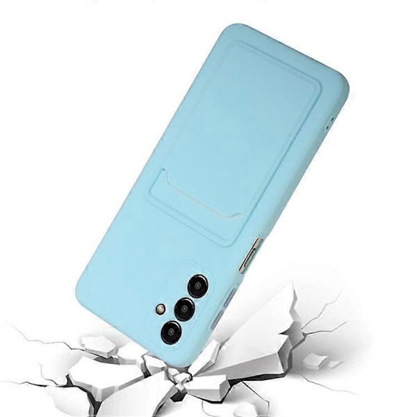 Kompatibelt för Samsung Galaxy A13 5G Kameralinsskydd Stötsäkert TPU Halkfritt Telefonfodral med Korthållare LightBlue