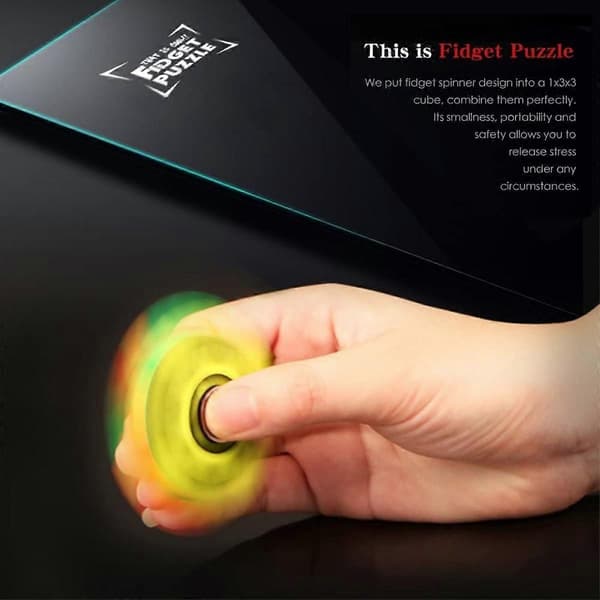 Fidget Spinner Cube, 1x3x3 Floppy Cube Puzzle Spinner Anti-Angst Fidget Legetøj til Børn og Voksne